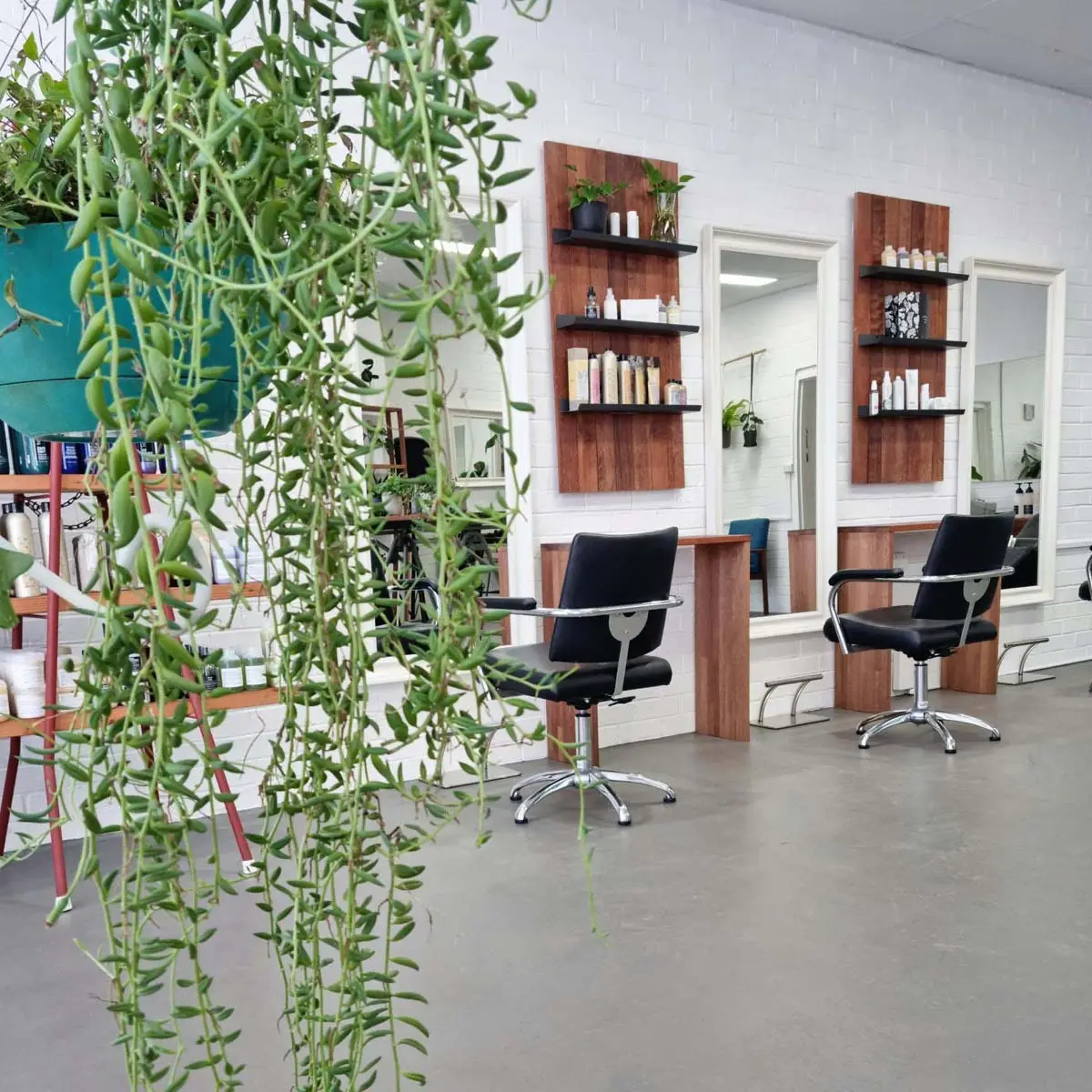 Styling stations inside Slinky Hairdressing salon